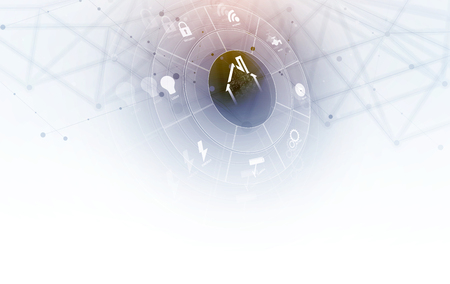 smart home technology futuristic concept for business web backgroundのイラスト素材