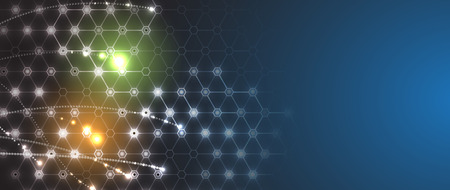 Abstract Artificial intelligence. Technology web background. Virtual conceptのイラスト素材