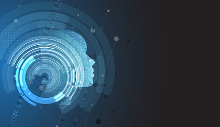 Abstract Artificial intelligence. Technology web background. Virtual conceptのイラスト素材