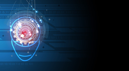 Abstract Artificial intelligence. Technology web background. Virtual conceptのイラスト素材