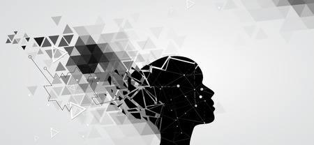 Abstract Artificial intelligence. Technology web background. Virtual conceptのイラスト素材