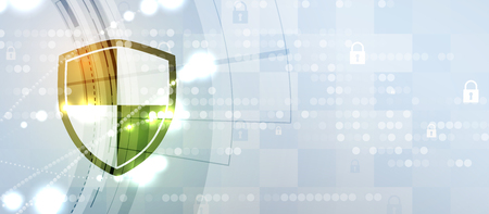 Cybersecurity and information or network protection. Future cyber technology web services for business and internet projectのイラスト素材