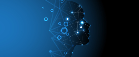 Abstract Artificial intelligence. Technology web background. Virtual conceptのイラスト素材