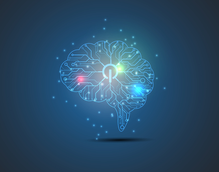Abstract Artificial intelligence. Technology web background. Virtual conceptのイラスト素材