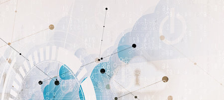 Modern cloud technology. Integrated digital web concept background.
