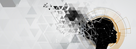 Abstract Artificial intelligence. Technology web background. Virtual conceptのイラスト素材