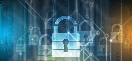 Cyber security and information or network protection. Future cyber technology web services for business and internet projectのイラスト素材