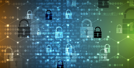 Technology security concept. Modern safety digital background. Protection systemのイラスト素材