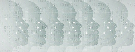 Abstract Artificial intelligence  Technology web background. Virtual concept Vector illustration.のイラスト素材