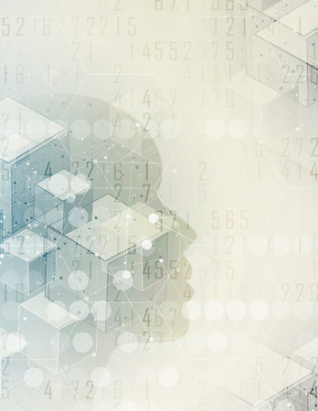Abstract Artificial intelligence. Technology web background. Virtual conceptのイラスト素材