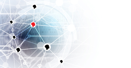 Abstract Artificial intelligence. Technology web background. Virtual conceptのイラスト素材