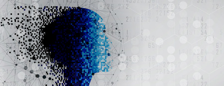 Abstract Artificial intelligence. Technology web background. Virtual conceptのイラスト素材