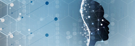Abstract Artificial intelligence. Technology web background. Virtual conceptのイラスト素材