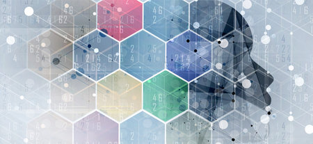 Abstract Artificial intelligence. Technology web background. Virtual concept