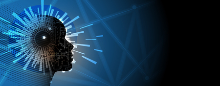 Abstract Artificial intelligence. Technology web background. Virtual conceptのイラスト素材
