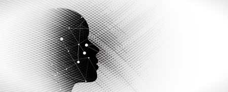 Abstract Artificial intelligence. Technology web background. Virtual conceptのイラスト素材
