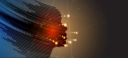 Abstract Artificial intelligence. Technology web background. Virtual conceptのイラスト素材
