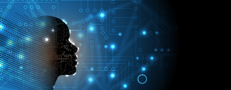 Abstract Artificial intelligence. Technology web background. Virtual conceptのイラスト素材