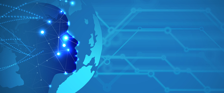 Abstract Artificial intelligence. Technology web background. Virtual conceptのイラスト素材