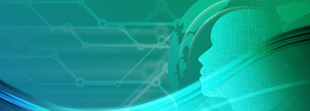 Abstract Artificial intelligence. Technology web background. Virtual conceptのイラスト素材