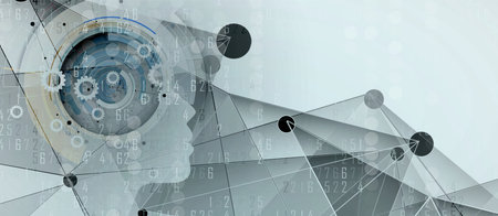 Abstract Artificial intelligence. Technology web background. Virtual concept
