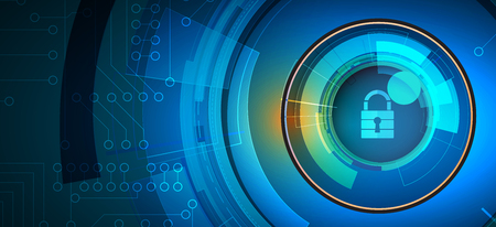 Technology security concept. Modern safety digital background. Protection system.のイラスト素材