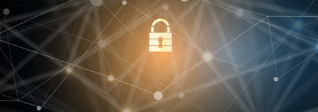 Technology security concept. Modern safety digital background. Protection system