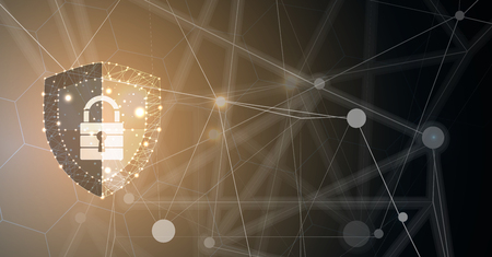 Technology security concept. Modern safety digital background. Protection systemのイラスト素材