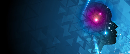 Abstract Artificial intelligence. Technology web background. Virtual conceptのイラスト素材