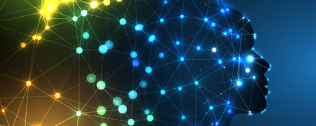 Abstract Artificial intelligence. Technology web background. Virtual conceptのイラスト素材