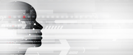 Abstract Artificial intelligence. Technology web background. Virtual conceptのイラスト素材