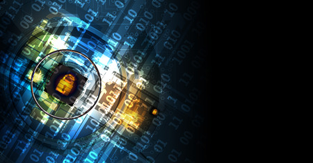 Technology security concept. Modern safety digital background. Protection systemのイラスト素材