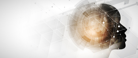 Abstract Artificial intelligence. Technology web background. Virtual conceptのイラスト素材