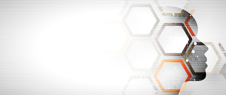 Abstract Artificial intelligence. Technology web background. Virtual conceptのイラスト素材