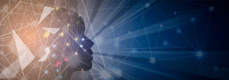 Abstract Artificial intelligence. Technology web background. Virtual concept