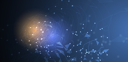 Neural network concept. Connected cells with links. High technology process. Abstract futuristic backgroundのイラスト素材