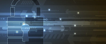 Cybersecurity and information or network protection. Future cyber technology web services for business and internet projectのイラスト素材