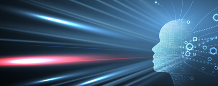 Abstract Artificial intelligence. Technology web background. Virtual conceptのイラスト素材