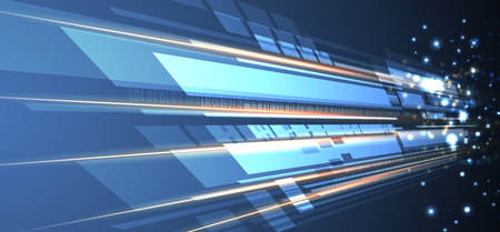 Abstract tech background. Futuristic technology interface with geometric shapesのイラスト素材