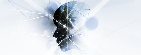 Abstract Artificial intelligence. Technology web background. Virtual conceptのイラスト素材