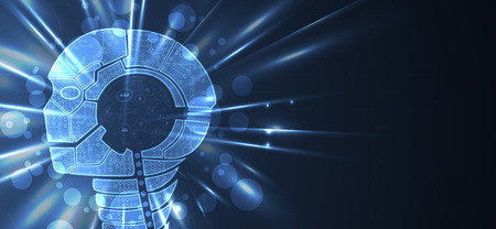 Conceptual technology illustration of artificial intelligence. Abstract futuristic backgroundのイラスト素材