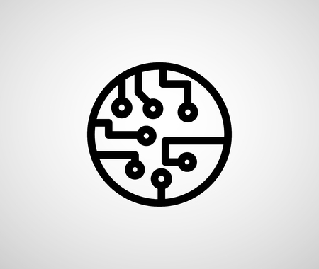 Abstract tech background. Futuristic technology interface with geometric shapesのイラスト素材