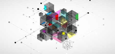 Abstract hexagon background. Technology poligonal design. Digital futuristic minimalism. Vectorのイラスト素材