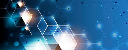 Abstract hexagon background. Technology poligonal design. Digital futuristic minimalism. Vector