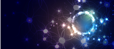 Conceptual technology illustration of artificial intelligence. Abstract futuristic backgroundのイラスト素材