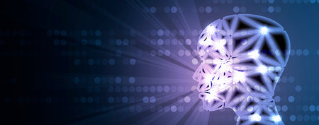 Conceptual technology illustration of artificial intelligence. Abstract futuristic background