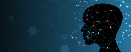 Conceptual technology illustration of artificial intelligence. Abstract futuristic backgroundのイラスト素材