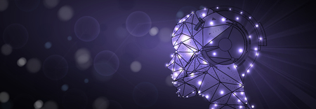 Conceptual technology illustration of artificial intelligence. Abstract futuristic backgroundのイラスト素材