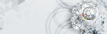 Conceptual technology illustration of artificial intelligence. Abstract futuristic backgroundのイラスト素材