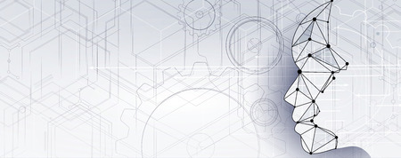 Conceptual technology illustration of artificial intelligence. Abstract futuristic backgroundのイラスト素材